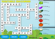 Vegetables Crossword 