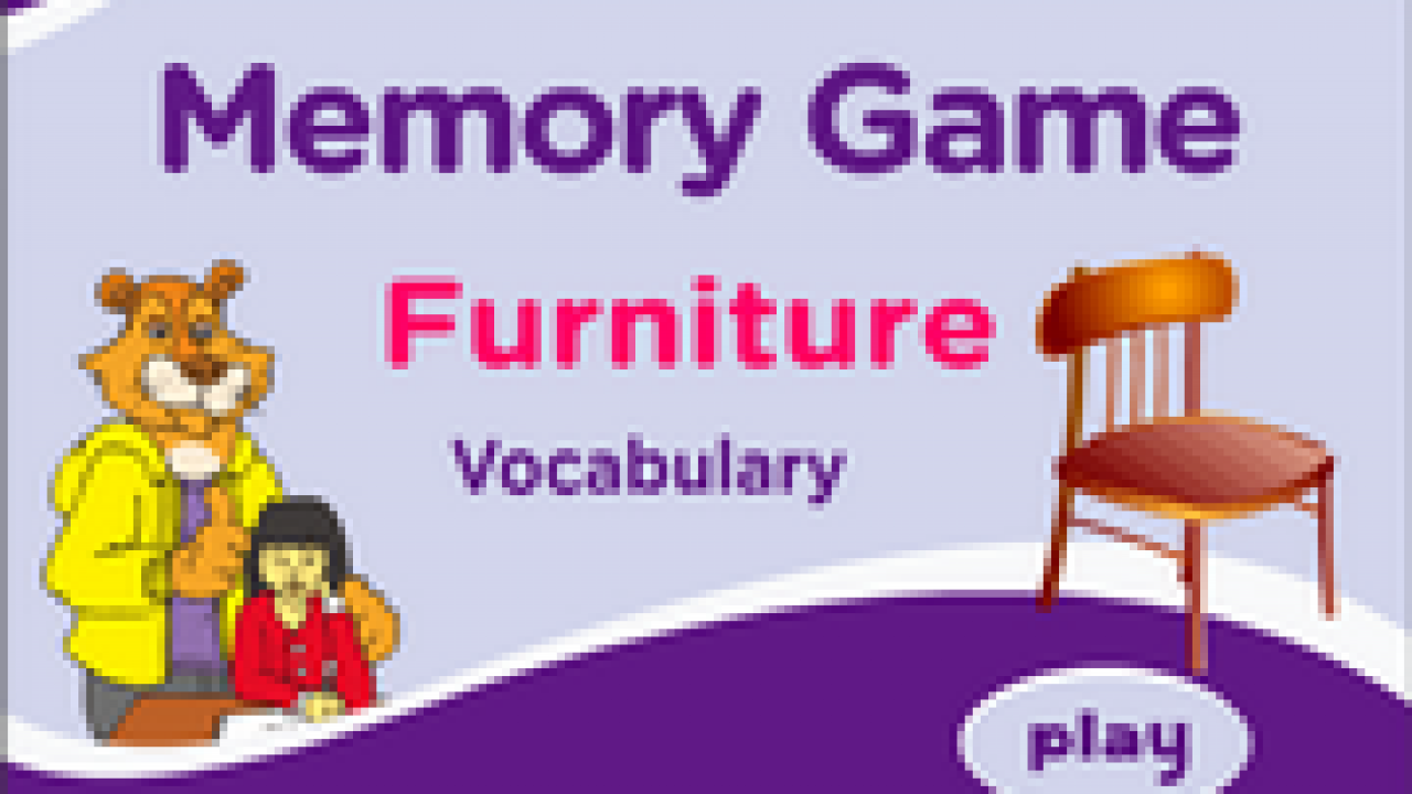 Furniture Vocabulary Memory Game For Esl Practice