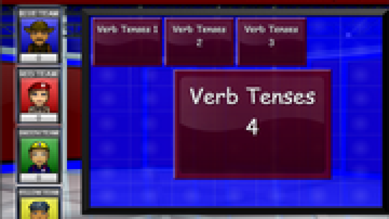 Verb Tenses Interactive Grammar Game For Esl Jeopardy Quiz